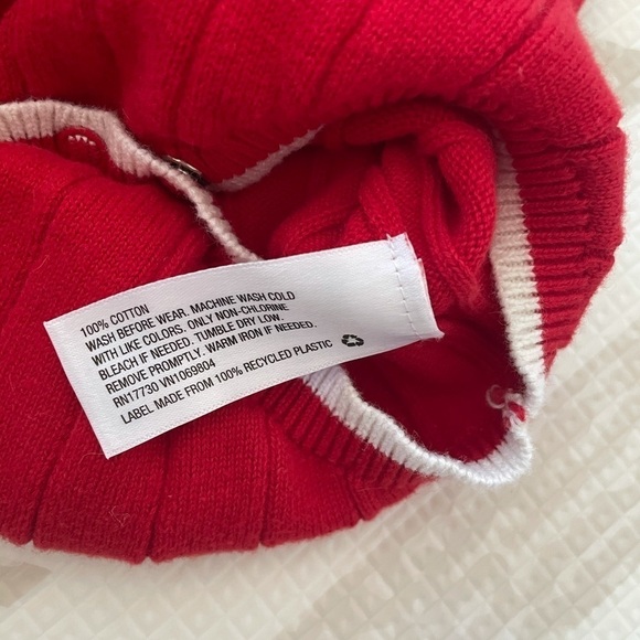 Cat & Jack knit Christmas outfit onesie 12 month ruffle collar like new! - Picture 4 of 6